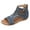 Blue, variant on Women's Roman Gladiator Wedge Sandals Vintage Boho Casual Geometric Hollow out Leather Ankle Strap Low Heels Dressy Summer Shoes for Beach Vacation White Size 8.5