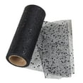thumbnail image 1 of Rollo de tul con purpurina de malla de lentejuelas, cinta de malla brillante de 30 yardas, rollo de tul con purpurina para envolver ramo, decoraciones Negro, 1 of 10
