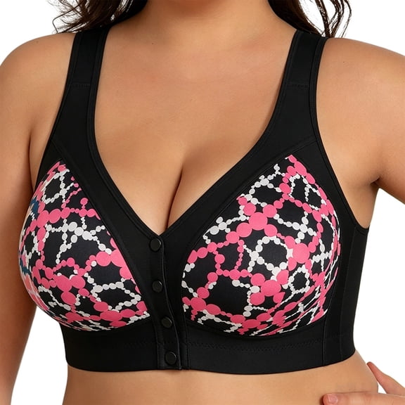 MVRLSH Sports Jelly Bras for Women Front Closure Wireless Camisole Plus Size Comfort Underwear Strapless Bra