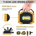 thumbnail image 4 of Paquete de 2 reflectores LED recargables de 30 W, reflector para sitio de construcción, luz de trabajo con batería, 3 modos, linterna portátil, reflector LED USB para camping, sitio de construcción,, 4 of 4