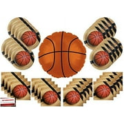 Basketball Ball Party Supplies Bundle Pack for 16 with 18 inch Basketball Balloon (Plus Party Planning Checklist by Mikes Super Store)