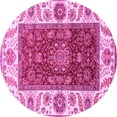 thumbnail image 1 of Ahgly Company Indoor Round Abstract Pink Modern Area Rugs, 4' Round, 1 of 4