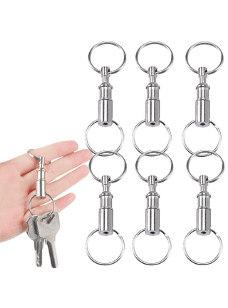 4 Pcs Belt Key Holder Clips, Stainless Steel Security Belt Clip Keychain,  Quick Release Clip-On Holder with Detachable Key Ring, Heavy Duty Belt  Keyring for ID Badge, Keys or Small Tools 