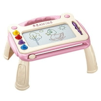 Drawing Desk with Stamps & Pencil Art Station Sketching Doodling Toy Educational Creative Activity Center(F)