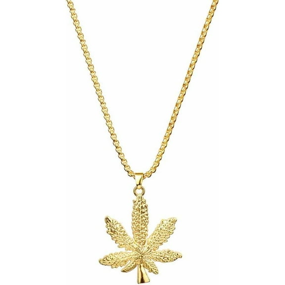 Maple Leaf Necklace Gold Silver Autumn Leaf Pendant Necklace for Women Men Christmas Thanksgiving Hip Hop Jewelry Gift