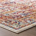 thumbnail image 6 of Entourage Jessa Distressed Vintage Floral Lattice 8x10 Area Rug in Ivory, Blue, Orange, Yellow, Red, 6 of 8