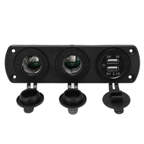 Cargador USB para motocicleta, cargador USB para automóvil, cargador para automóvil de 3 puertos, cargador USB dual para automóvil, diseño fácil de usar