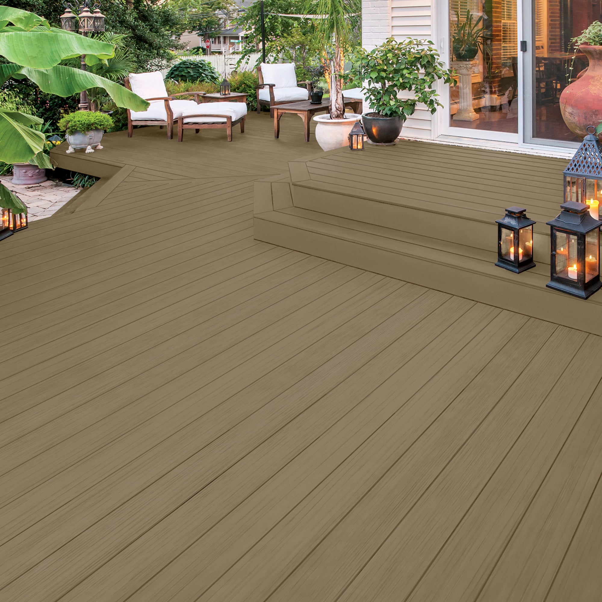 Olympic Elite 5 Gallons SC-1041 Jefferson Tan Solid Advanced Exterior Stain and Sealer in One