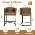 thumbnail image 3 of FANCROU 26" H Counter Height Bar Stools Set of 1, PU Leather Count Stool with Back and Footrest，Black Metal Frames, Brown, 3 of 6