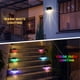 thumbnail image 3 of Luces solares para terraza al aire libre, paquete de 4 luces solares para escalones, impermeables, luces solares para cercas para patio, escaleras, postes, caminos, porches, entradas, patios, decoración de jardín Zhivalor WMZY-1124, 3 of 7