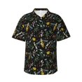 thumbnail image 1 of Balery Wasp and Florals Camisas hawaianas de manga corta para hombre, camisas playeras de corte holgado, camisas de vacaciones con botones,Medium, 1 of 7