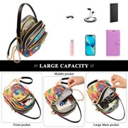 Leather Shoulder Handbag Crossbody Bag Vibrant Dog Pop Art