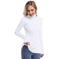 thumbnail image 2 of Women Long Sleeve Sweatshirt,Stretchable Knit Slim Fit Solid Sweater Apricot, 2 of 9