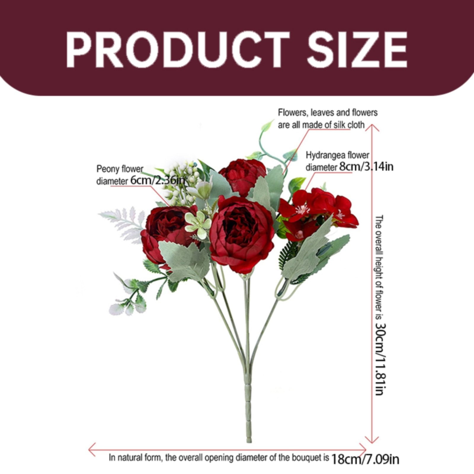 One Piece of Artificial Silk Peony Bouquet Clearance! Artificial Peony Combination Bouquet Flowers Arrangement Room Decor Wedding Centerpiece Orange