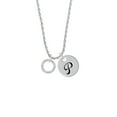 thumbnail image 2 of Delight Jewelry Silvertone Tia Eternity Ring Silvertone Script Initial Disc - P - Charm Necklace, 20"+3", 2 of 4