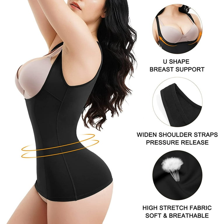 Gotoly Women Waist Trainer Shapewear Vest Seamless Body Shaper Tummy Control  Workout Tank Top Corset(Black Small) 