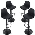thumbnail image 1 of Bancos para Bar y Barra de Cocina con Respaldo y Reposapies de Altura Ajustable - Sillas de Bar con Asiento Acolchado Set de 4 Piezas Negro, 1 of 8