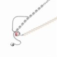 thumbnail image 2 of Vintage Pearl Necklace with Pink Crystal Heart Pendant Elegant Crystal Gemstone Necklace Rhinestone Heart Necklace Holiday Gifts, 2 of 4