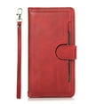 thumbnail image 6 of Compatible with Samsung Galaxy S25 Wallet Case with Credit Card Holder, Flip Folio Book PU Leather Vintage Phone Case Shockproof Multifunctional Cover Women Men for Galaxy S25, Red, 6 of 7