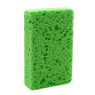 Smart Design Heavy Duty Cellulose Smart Scrub Sponge - Set of 3 - Ultra Absorbent - Ergonomic Shape - Cleaning, Dishes, & Hard Stains - Green