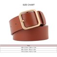 thumbnail image 5 of HUGFEGWE Ceinture en Cuir PU pour Femmes Réglable Lignes de Couture Fines Mode Décontractée Boucle à Ardillon pour Pantalon Robe CJB91-76333, 5 of 5