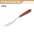 thumbnail image 3 of Uxcell 2pcs Palette Knife Painting Tool 2.87" x 0.79" Stainless Steel Teardrop Blade 8.86" Length Spatula Painting Pallet knife with Hole Beech Wood Handle for Acrylic Canvas, Red/Silver, 3 of 7