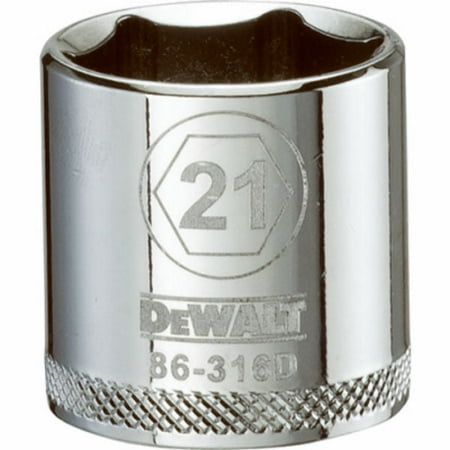 

New DeWalt DWMT86316OSP Polished Chrome Vanadium Metric Sockets 3/8 Drive 21 mm Each