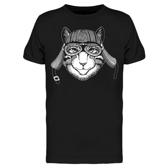 Biker, Wild Cat T-Shirt Men -Image by Shutterstock, Male XX-Large