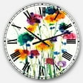 thumbnail image 1 of Designart 'Indigo, Green And Yellow Watercolor Modern Wall Clock, 1 of 4