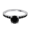 thumbnail image 2 of AoneJewelry 1.50 Carat Beautiful Natural Center and Side Black Diamond Engagement Wedding Ring Crafted In 10K Solid Rose White and Yellow Gold For Woman, 2 of 5