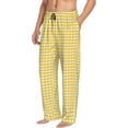 thumbnail image 2 of Junzan Men'S Pajama Pants Yellow Gingham Sleepwear Pants Pj Bottoms Drawstring And Pockets, 2 of 9
