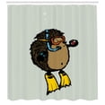thumbnail image 3 of Ambesonne Animal Shower Curtain, Scuba Diver Hedgehog, 69"Wx75"L, Pale Blue Yellow, 3 of 3