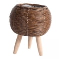 thumbnail image 1 of 2 Cestas Tejidas Para Plantas Con Patas, Maceta Para Apartamento, Sala De Estar, Bola, Marrón Oscuro, 1 of 9
