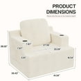 thumbnail image 6 of Homall Adult Deep Seat Chaise Lounge Sofa Chair Oversized Corduroy Cloud Boneless Single Sofa with Cup Holders ,White, 6 of 7