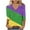 Purple16, variant on xixinqiwan Women Mardi Gras Clothing,Women Gold Green Purple V Neck Tee Mask Print Shirts Carnival Costume Casual Tops