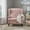 Blush, variant on Luxury Wingback Recliner Chair with Manual Reclining, Oversized Comfort Design for Living Room & Home Theater, Beige Velvet Sofa Chair for Home Theater and Bedroom
