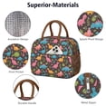 thumbnail image 4 of Womens DarkBrown Cartoon Dinosaurs Colorful Plants Pattern Lunch Box for Work,Insulated Lunch Bag for Women,Loncheras Para Mujer,Leakproof Adult Lunch Bag for Work,Beach,Travel,Picnic,Camping, 4 of 7