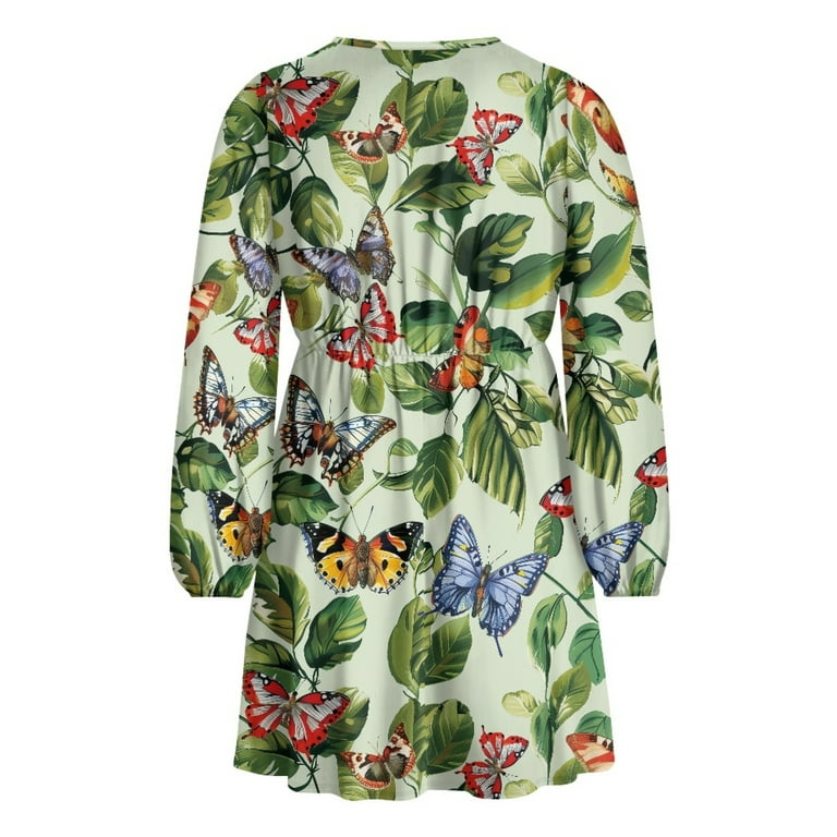 green butterfly sleeve dress EVERPRETTY Spring Elegant V-Neck Ruffle Butterfly Sleeve Green Bridesmaid  Dress, Guest Dress, Semi-Formal Dress For Mother Of The Bride, Wedding,  Birthday Party