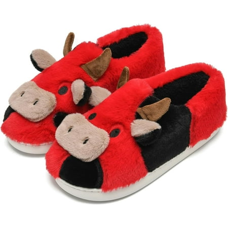 

Cow Slippers for Adult Kids Cute Cozy Cow Cotton House Slipper for Womens Men Milky Cows Animal Preppy Funny Kawaii Bedroom Pillow Cloud Slippers for Girls Boys Indoor and Outdoor