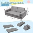 thumbnail image 3 of Xilingol Kids Play Couch, 8Pcs Convertible Sofa for Creativity & Imagination，Child Sectional Sofa, Foam Kids Modular Couch, 50”x28.5"x19", Grey, 3 of 7