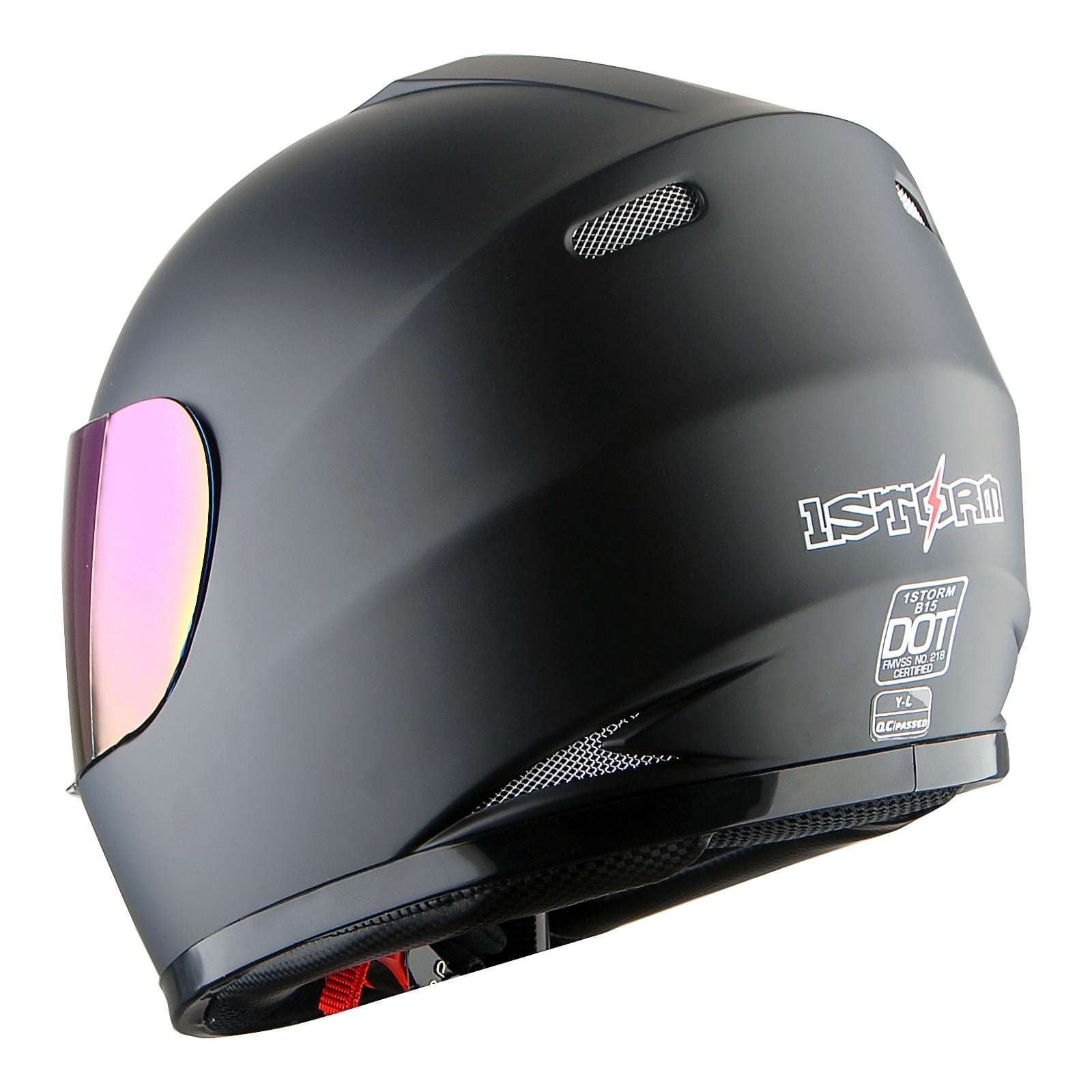 WOW Motorcycle Full Face Helmet Street Bike BMX MX Youth Kids HKY-B15 Matt Black