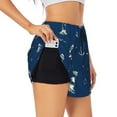 thumbnail image 2 of Disketp Lighthouses and Anchors Print Women's Shorts Workout Shorts for Athletic Gym Running Shorts with Phone Pockets X-Large, 2 of 8