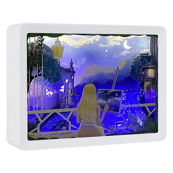 RKSTN Lights 3-D Paper Carving Night Light,Stereo C-reative USB Charging Paper-Cut Light,Night Lamp Lights