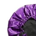 thumbnail image 5 of BLSCODE Silk Satin Bonnet Sleeping for Women Shower Cap Curly Braids Hair, Double Layer, Adjustable Satin Cap for Night Sleeping Hair Bonnet, Hair Loss Prevention Light Purple/Black, 5 of 7