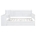thumbnail image 6 of Full Size Wooden Daybed with Desk, 3 Storage Drawers and Three Large Side Compartments, Pine Construction Daybed with Usb Ports And Power Outlets for Bedroom, Living Room, White, 6 of 8