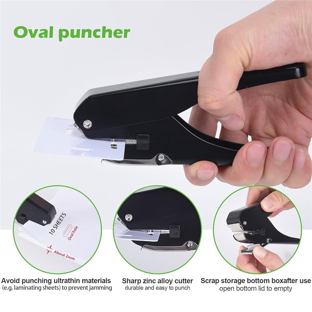 Badge Hole Punch, Slot Puncher for Id Card, PVC Slot and Paper, Heavy-Duty Hole Punch for Pro Use black 15*4mm