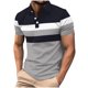 thumbnail image 2 of Blusa y camisa de manga corta con cuello vuelto para hombre, informal, de manga larga, con botones estampados, de poliéster, 2 of 7