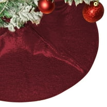 AuroraX 23.6 Inches Christmas Tree Skirts Non-slip Sequin Wine Weighted Christmas Tree Collar Home House Merry Christmas Fall Decorations