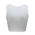 thumbnail image 4 of Pimfylm Sexy Crop Tops for Women Sleeveless Deep V Neck Workout Tops Plunge Ring Cleavage Cropped Tank Top White, L, 4 of 6