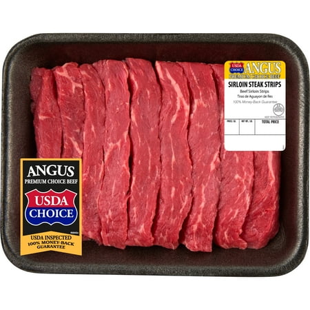Beef Choice Angus Sirloin Steak Strips, 0.75 - 1.5 lb Tray
